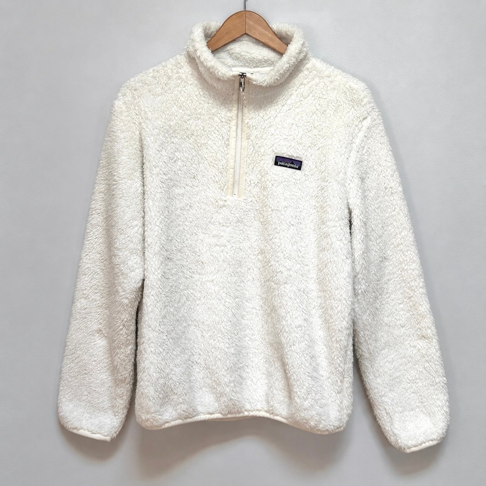 Patagonia Los Gatos 1/4 Zip Fleece Women's M Cream High Pile Pullover 25236